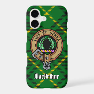Clan MacArthur Crest over Tartan