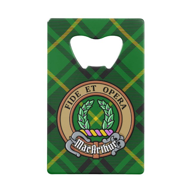 Clan MacArthur Crest over Tartan (Front)