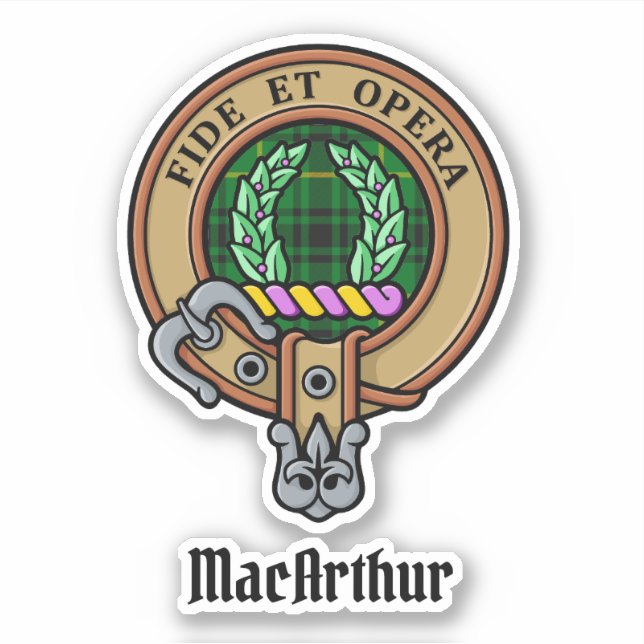 Clan MacArthur Crest over Tartan (Front)