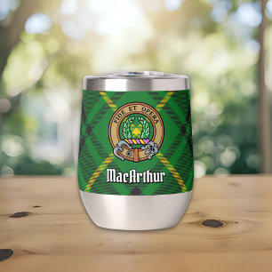 Clan MacArthur Crest over Tartan