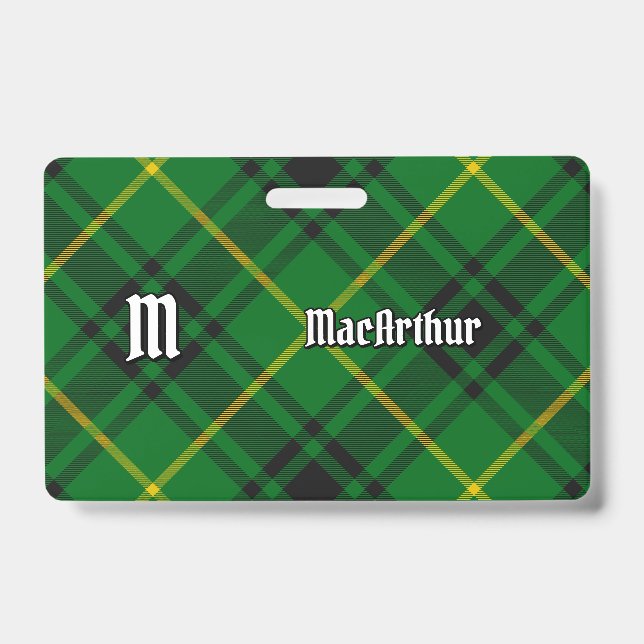 Clan MacArthur Tartan ID Badge (Front)