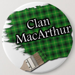Clan MacArthur Tartan Paint Brush 6 Cm Round Badge