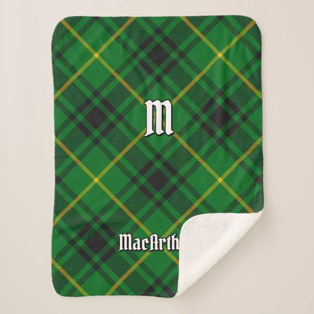 Clan MacArthur Tartan Sherpa Blanket (Front)