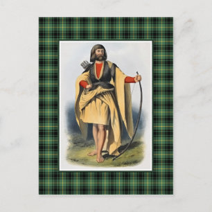 Clan MacArthur Vintage Illustration Tartan Frame Postcard
