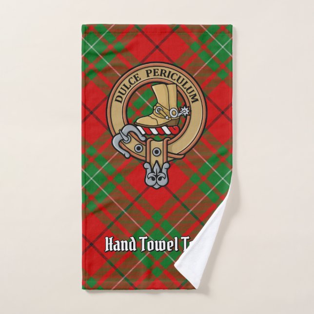 Clan MacAulay Crest over Tartan Bath Towel Set (Hand Towel)