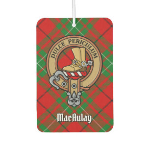 Clan MacAulay Crest over Tartan Car Air Freshener