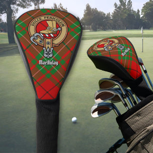 Clan MacAulay Crest over Tartan Golf Head Cover