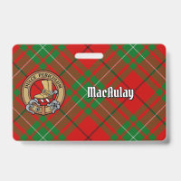 Clan MacAulay Crest over Tartan