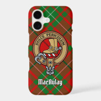Clan MacAulay Crest over Tartan iPhone Case