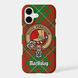 Clan MacAulay Crest over Tartan iPhone Case