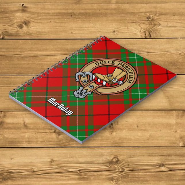 Clan MacAulay Crest over Tartan Notebook (Creator Uploaded)