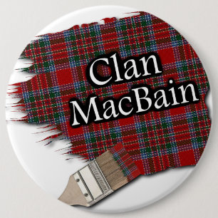 Clan MacBain Tartan Paint Brush 6 Cm Round Badge