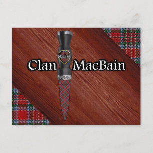 Clan MacBain Tartan Sgian Dubh Blade Postcard
