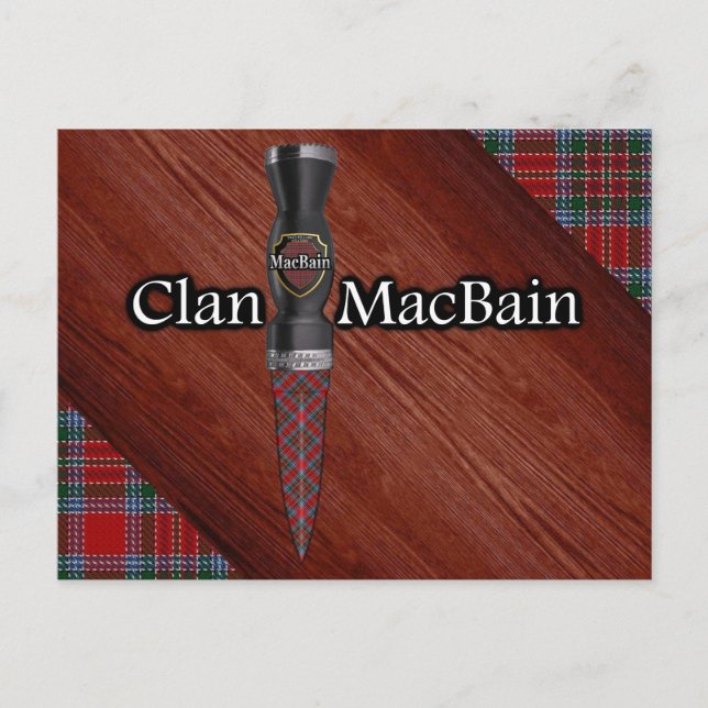Clan MacBain Tartan Sgian Dubh Blade Postcard (Front)