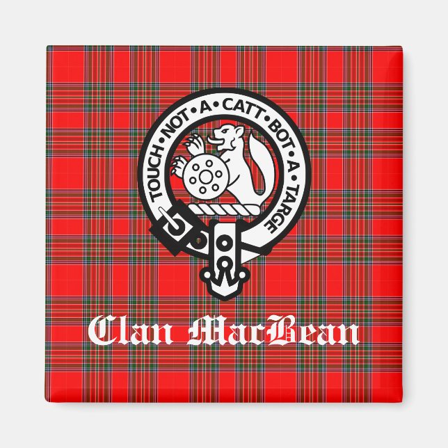 Clan MacBean Crest Badge & Tartan Magnet (Front)