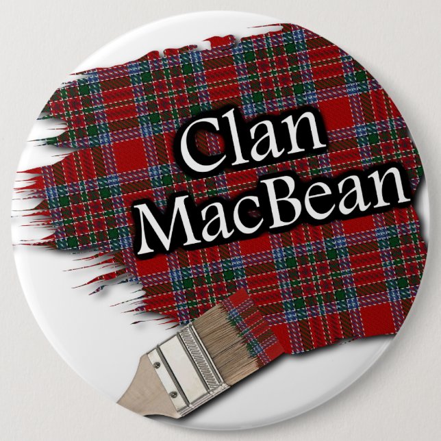 Clan MacBean Tartan Paint Brush 6 Cm Round Badge (Front)