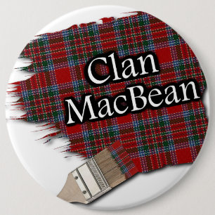 Clan MacBean Tartan Paint Brush 6 Cm Round Badge