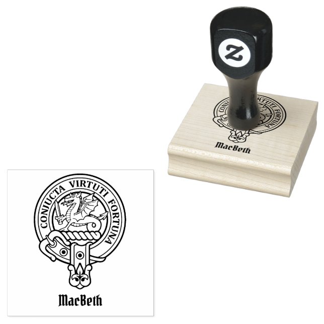 Clan MacBeth Crest Rubber Stamp (Stamped)