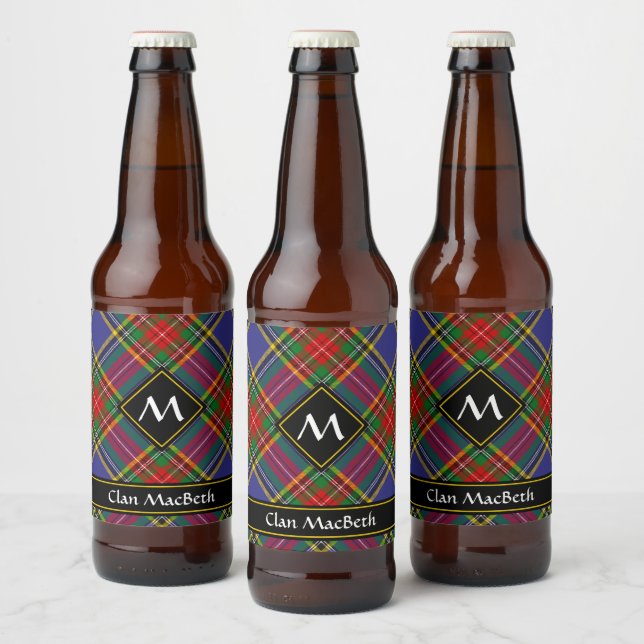 Clan MacBeth Tartan Beer Bottle Label (Bottles)