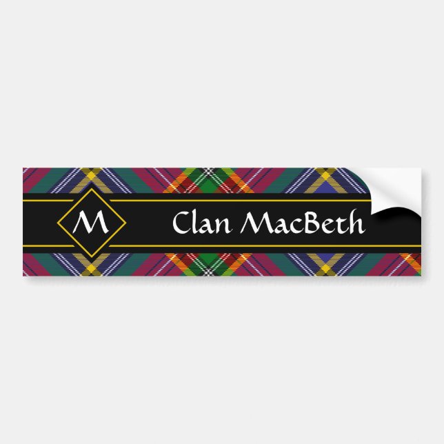 Clan MacBeth Tartan Bumper Sticker (Front)