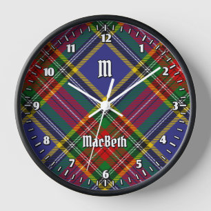 Clan MacBeth Tartan Large Clock