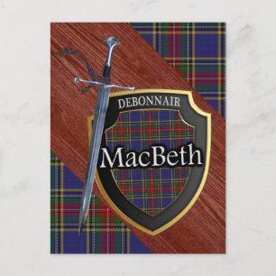 Clan MacBeth Tartan Sword & Shield Postcard