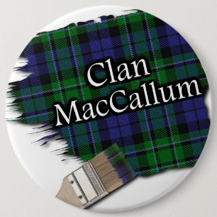 Clan MacCallum Tartan Paint Brush 6 Cm Round Badge