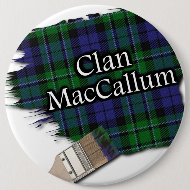 Clan MacCallum Tartan Paint Brush 6 Cm Round Badge (Front)