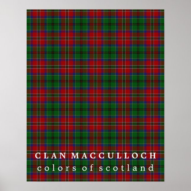 Clan MacCulloch Colours of Scotland Tartan Poster (Front)