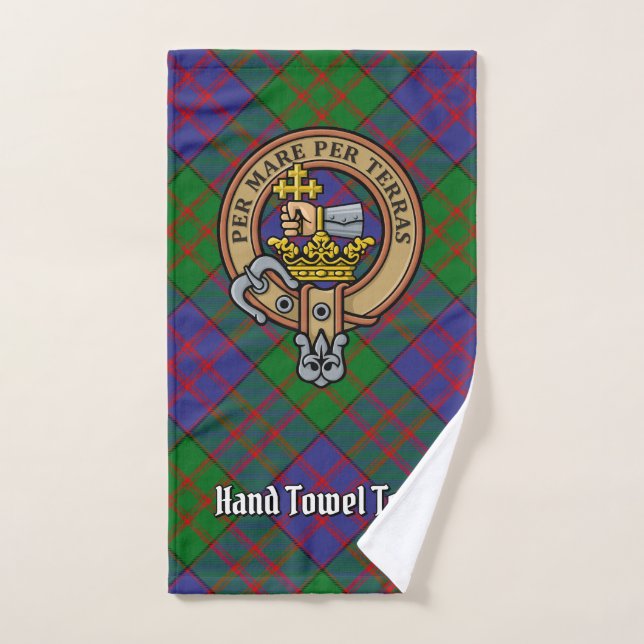 Clan MacDonald Crest over Tartan Bath Towel Set (Hand Towel)