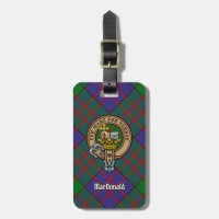 Clan MacDonald Crest over Tartan