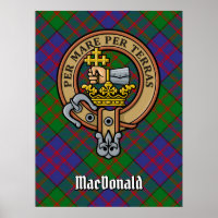 Clan MacDonald Crest over Tartan