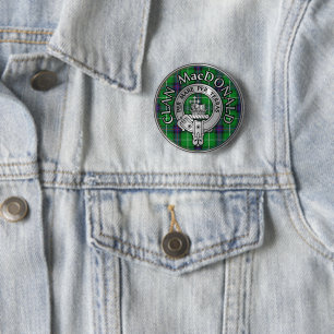 Clan MacDonald Crest & Tartan 6 Cm Round Badge
