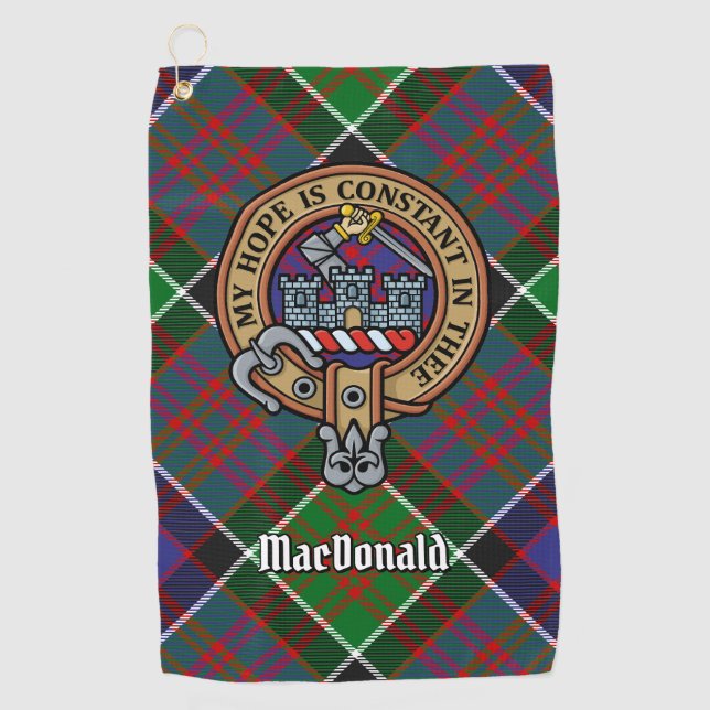 Clan MacDonald of Clanranald Crest Golf Towel (Front)