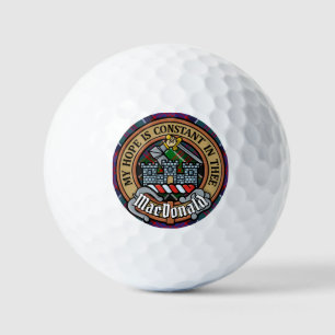 Clan MacDonald of Clanranald Crest over Tartan Golf Balls