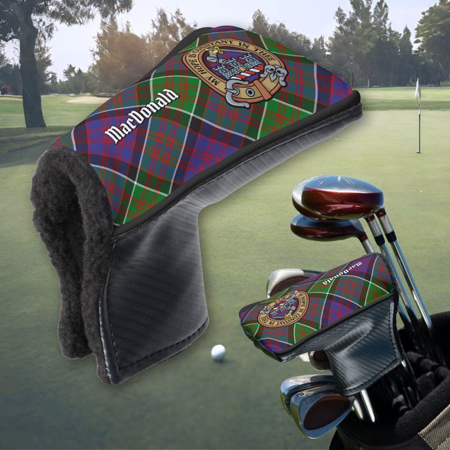 Clan MacDonald of Clanranald Crest over Tartan Golf Head Cover (Creator Uploaded)