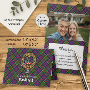 Clan MacDonald of Clanranald Crest over Tartan Invitation