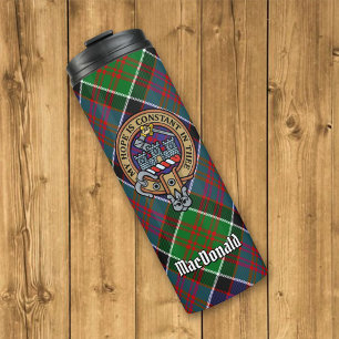 Clan MacDonald of Clanranald Crest over Tartan Thermal Tumbler