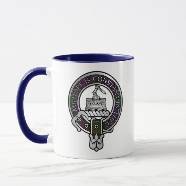 Clan MacDonald of Clanranald Crest & Tartan Mug (Left)