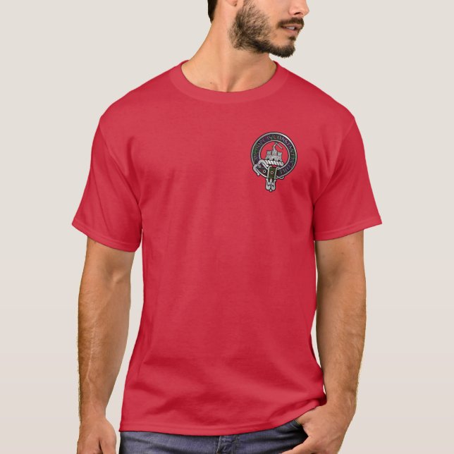 Clan MacDonald of Clanranald Crest & Tartan T-Shirt (Front)