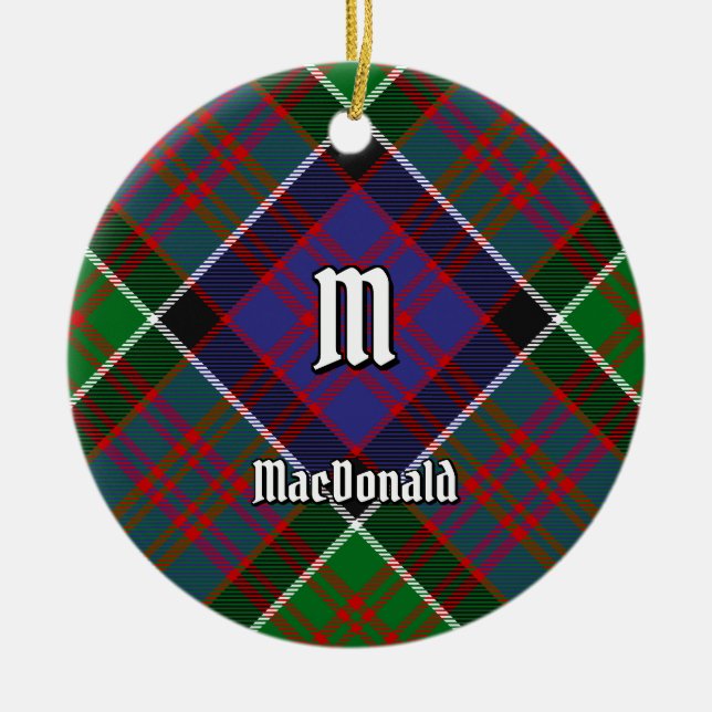 Clan MacDonald of Clanranald Tartan Ceramic Tree Decoration (Front)