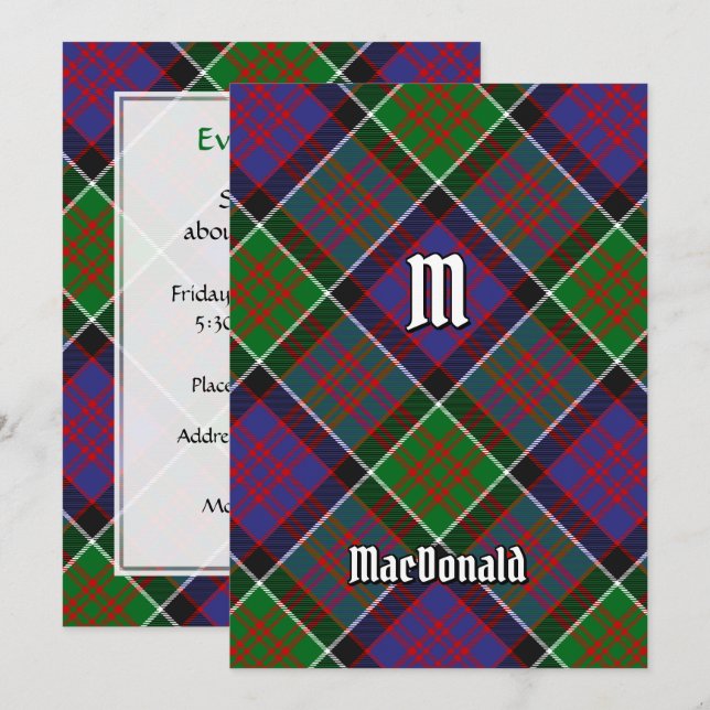 Clan MacDonald of Clanranald Tartan Invitation (Front/Back)