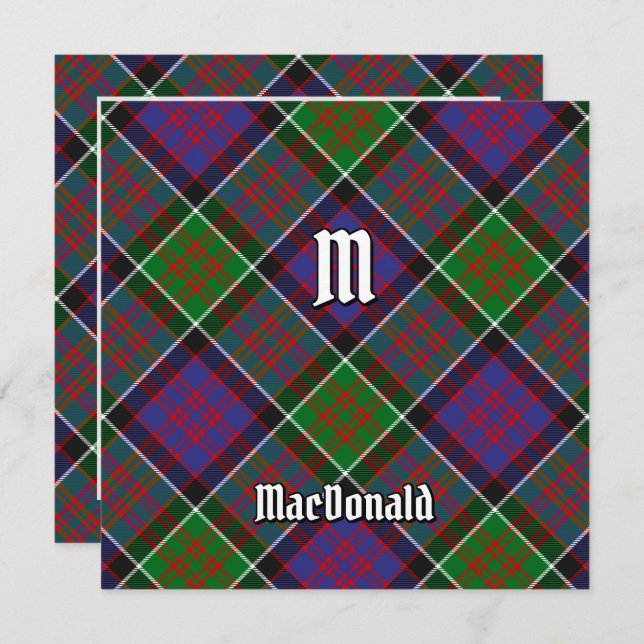 Clan MacDonald of Clanranald Tartan Invitation (Front/Back)