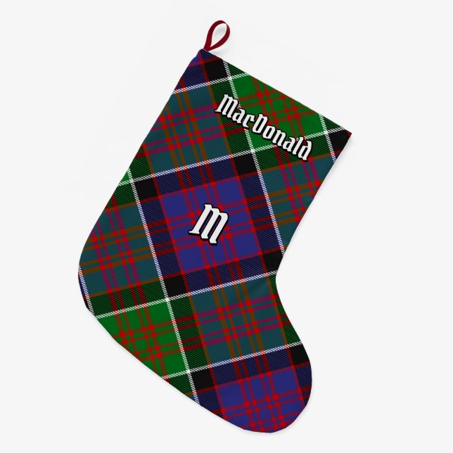 Clan MacDonald of Clanranald Tartan Large Christmas Stocking (Front (Hanging))