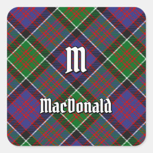 Clan MacDonald of Clanranald Tartan Square Sticker