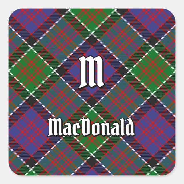 Clan MacDonald of Clanranald Tartan Square Sticker (Front)