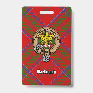 Clan MacDonald of Keppoch Crest over Tartan ID Badge