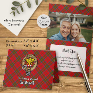 Clan MacDonald of Keppoch Crest over Tartan Invitation