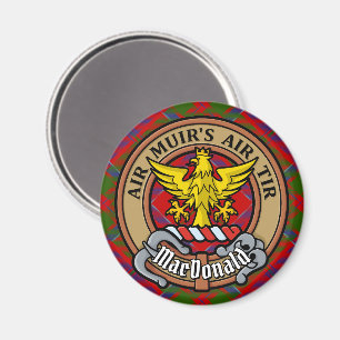 Clan MacDonald of Keppoch Crest over Tartan Magnet