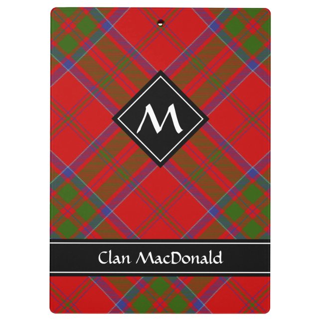 Clan MacDonald of Keppoch Tartan Clipboard (Back)